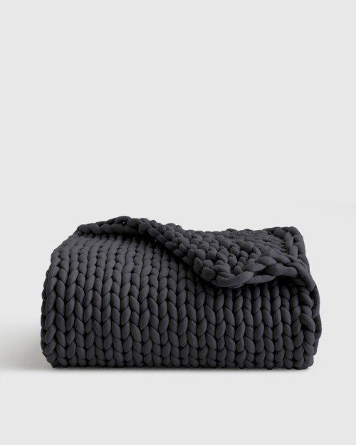 Chunky Knit Weighted Blanket - Charcoal