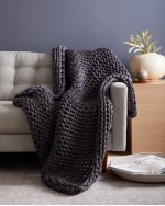 Chunky Knit Weighted Blanket - Charcoal